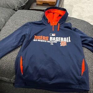 Majestic Navy and Orange Tigers Baseball Hoodie